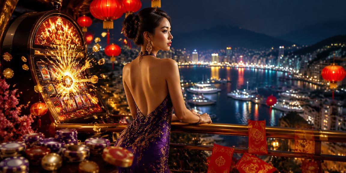 Người dùng Nha Trang chơi slot game dưới ánh đèn lồng